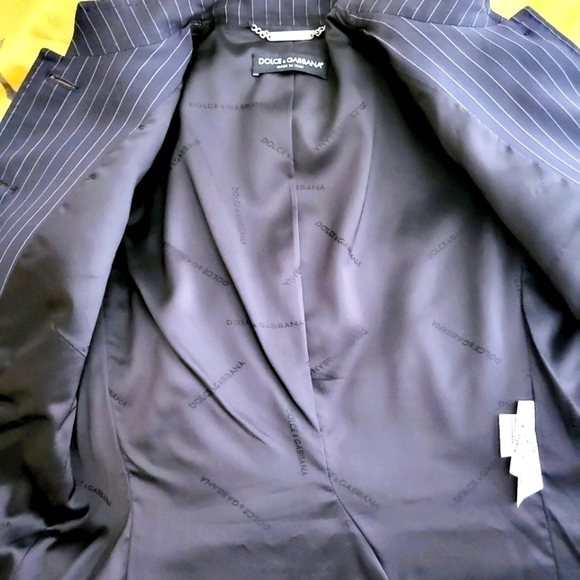 Dolce & Gabbana | Navy Pinstripe Blazer - Picture 6 of 9